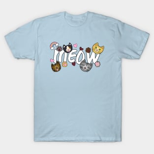 MEOW! Heavenly Cute Doodle Cats, Hearts, and Paws T-Shirt